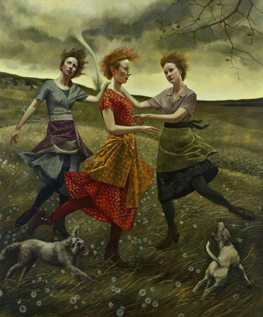 Andrea Kowch Figurative Print - Whirlwind - Limited Edition Hand Signed Print