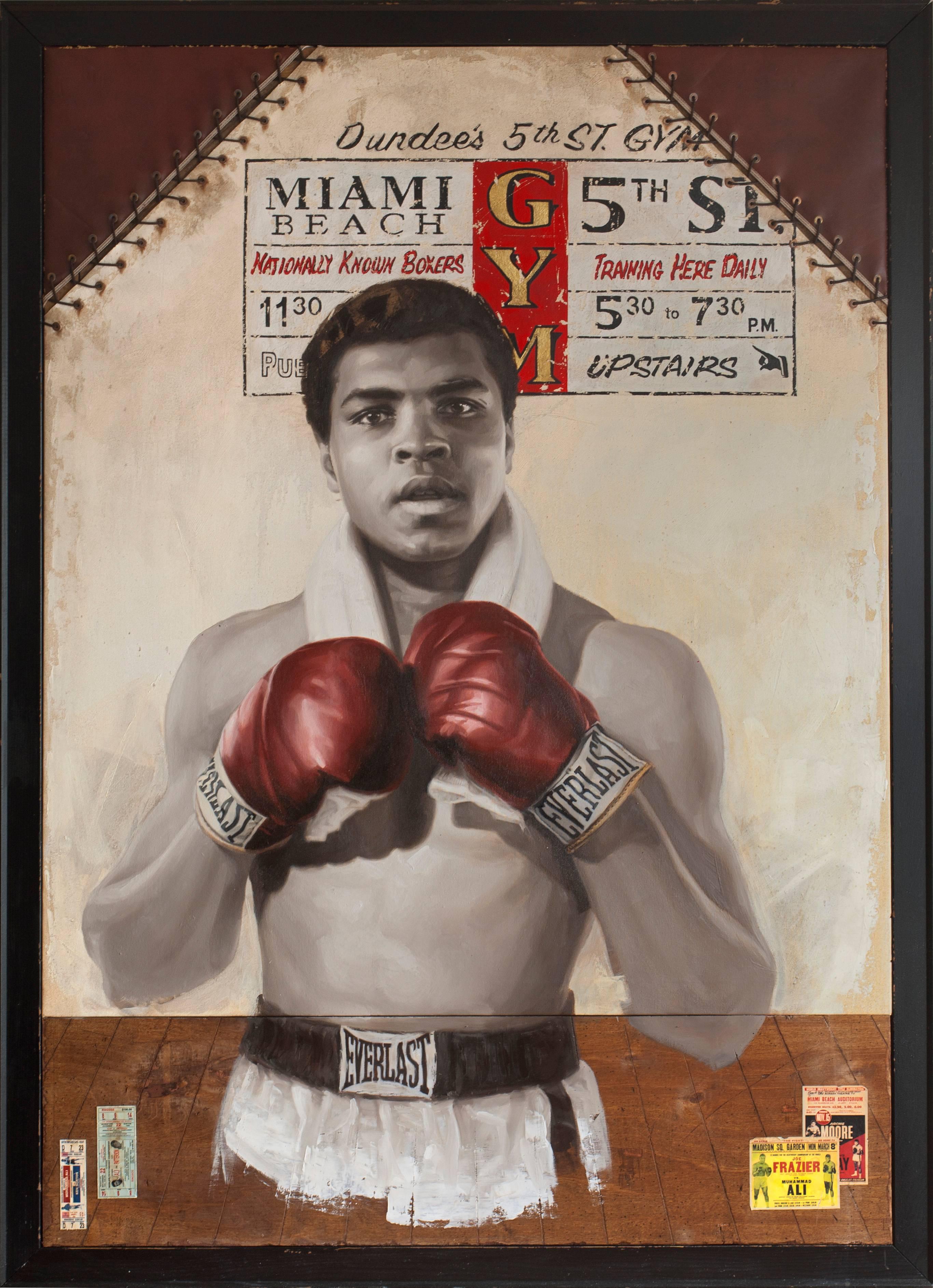 Jules Arthur Figurative Painting - Muhammad Ali 5th Street Gym