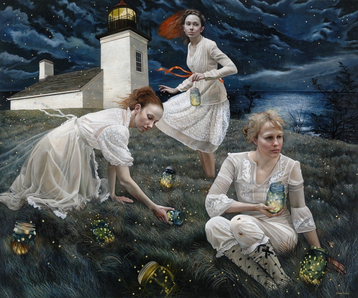 Andrea Kowch Figurative Print - The Light Keepers - Limited Edition Hand Signed Print