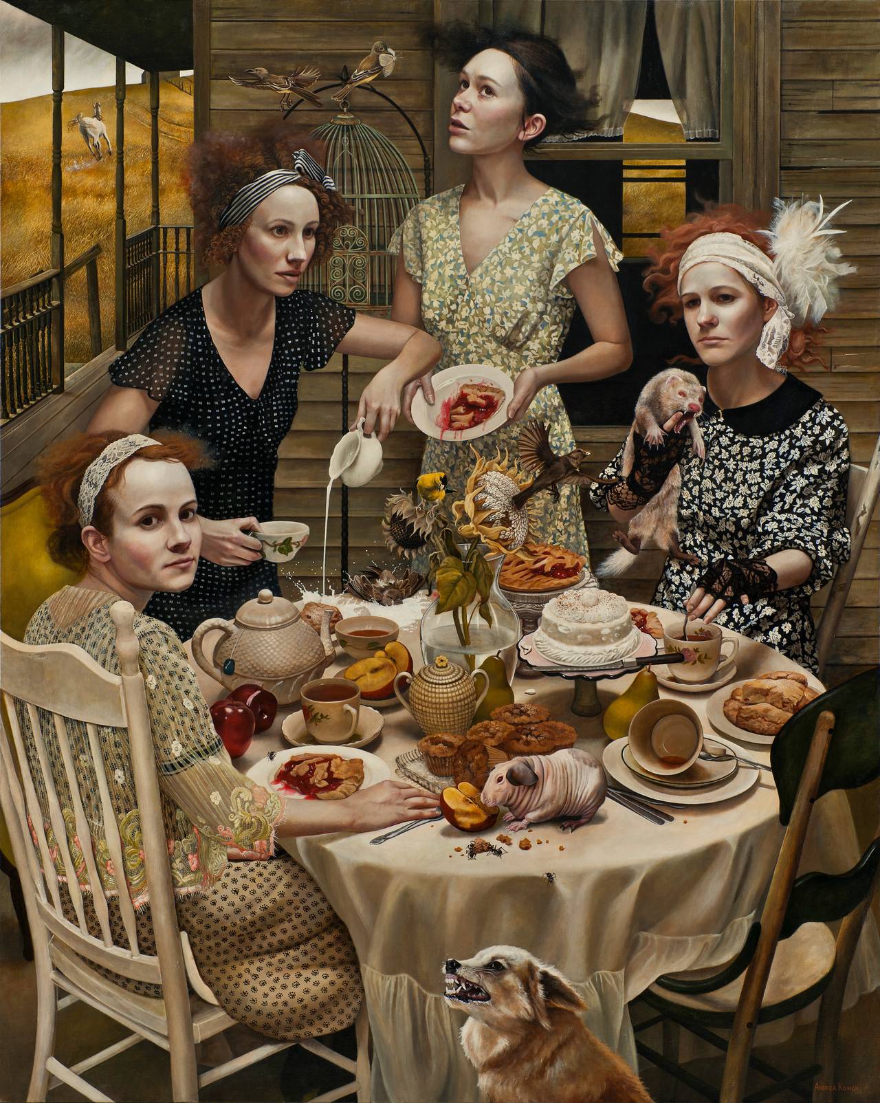 Andrea Kowch Figurative Print - An Invitation - Limited Edition Hand Signed Print