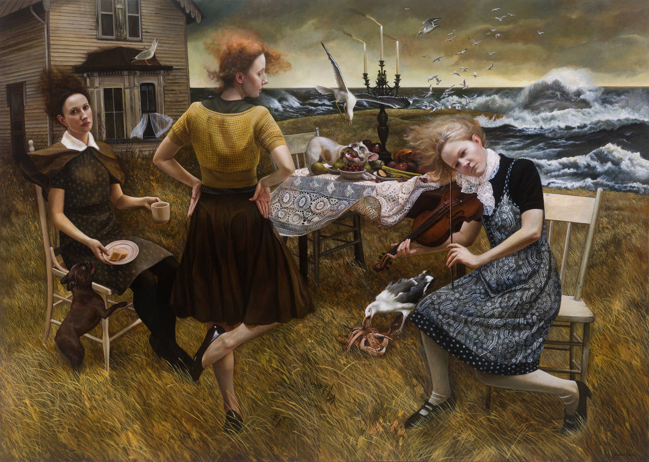 Andrea Kowch Figurative Print - The Cape - Limited Edition Hand Signed Print
