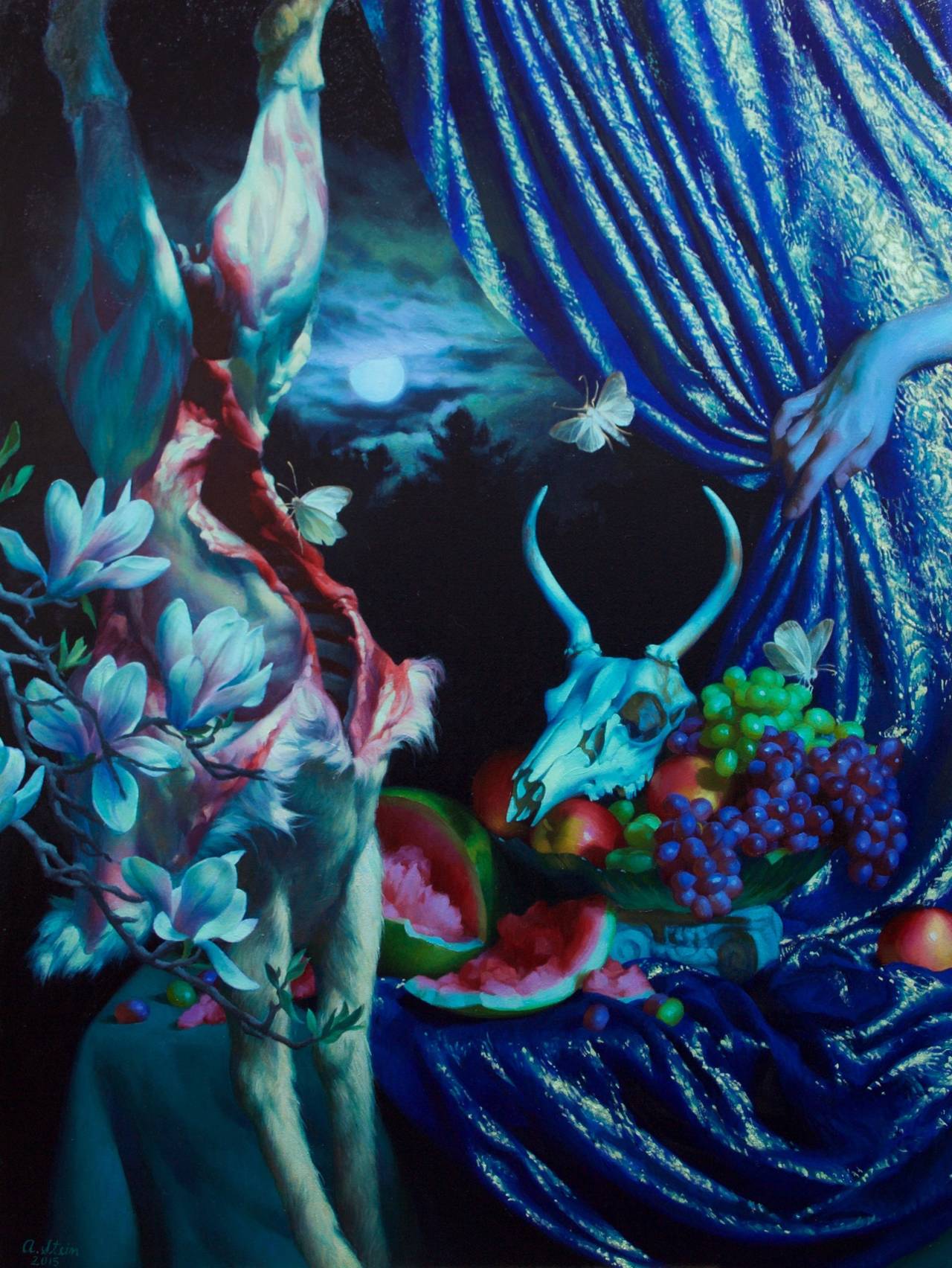 Adrienne Stein Still-Life Painting - Buck Moon