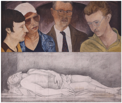 "The Entombed Christ", Contemporary Oil by New Orleans artist Ann Henderson