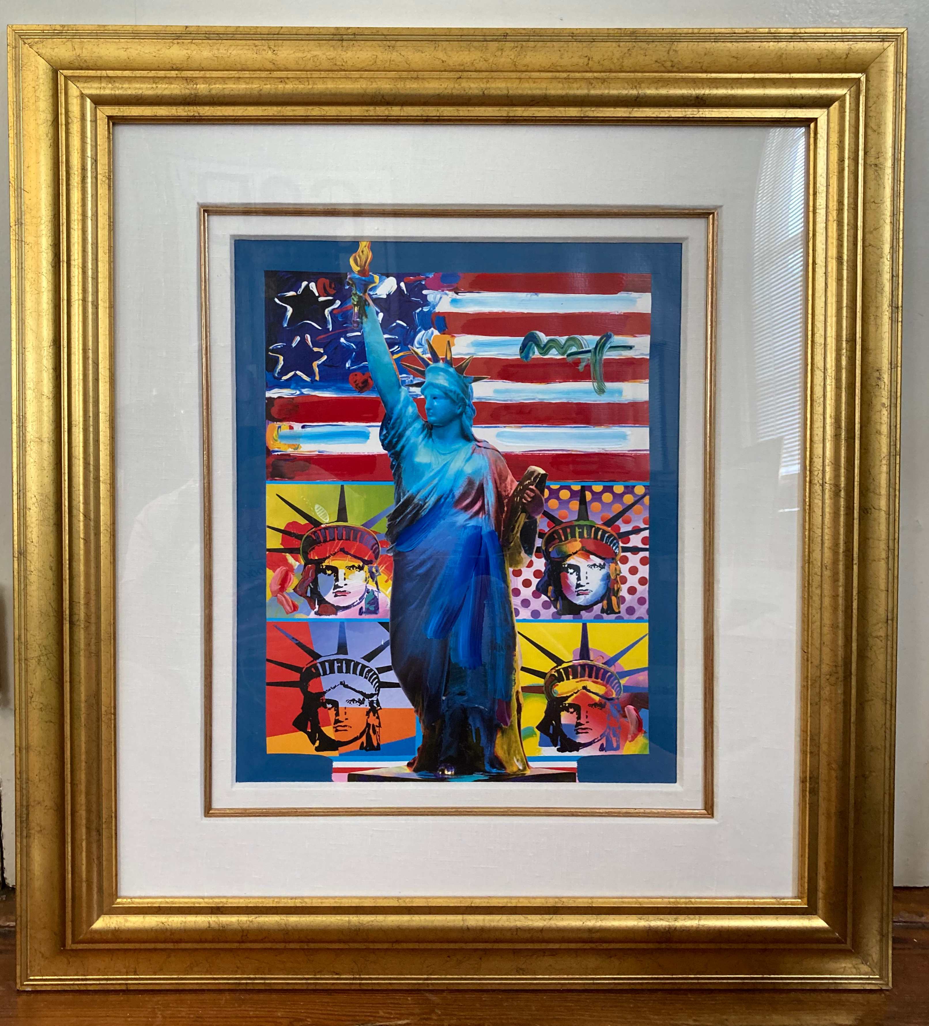 Peter Max “Patriotic Series: Full Liberty” Hand-Painted Mixed Media, 2007