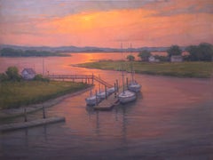 « Evening Tethers » : une peinture impressionniste lumineuse représentant le bord de mer