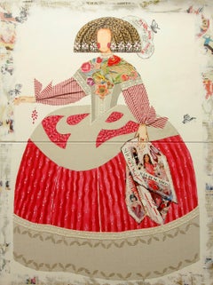 Mariana Paris Mon Amor: Renaissance Inspired Collage Art Mixed Media Painting