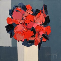 Fucsia: Pintura al óleo contemporánea e impresionista realizada con espátula