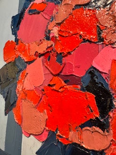 Fucsia: Pintura al óleo contemporánea e impresionista realizada con espátula