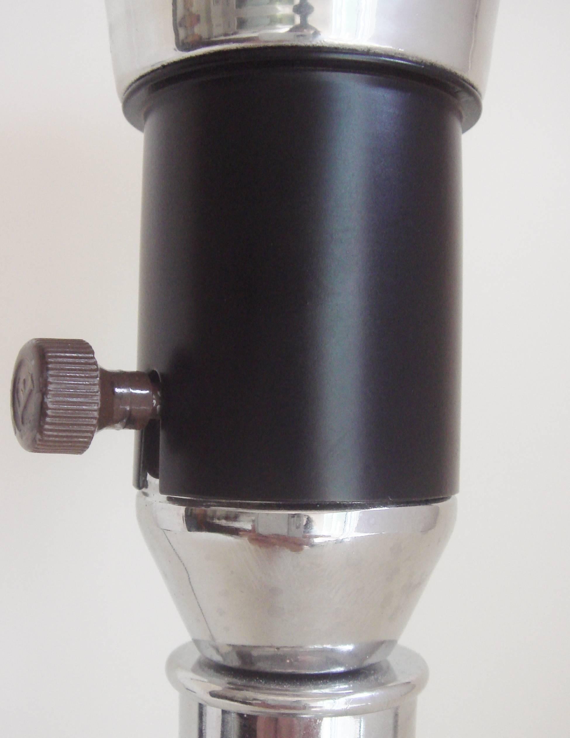Painted Pair of American Art Deco Chrome and Black Restored M.G. Wheeler Sight lights