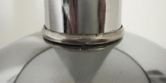 Pair of Mid-Century Modern Chrome Sphere and Post Table or Console Lamps