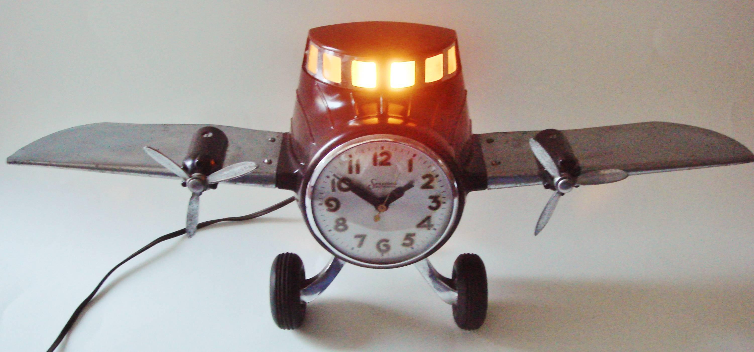 vintage airplane clock
