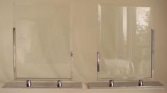 Pair of English Art Deco Asymmetrical Chrome-Plated Console Table Photo Frames