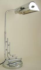 American Art Deco Revival Chrome Fully Adjustable Rod & Ball Desk Lamp