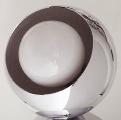 Bookmatched Pair of American 1960s Chrome and Black Enamel Triple Eyeball Lamps