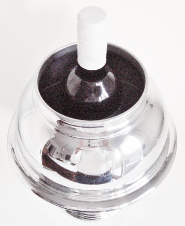 American Art Deco ChromePlated Saturn Wine Cooler by Lehman