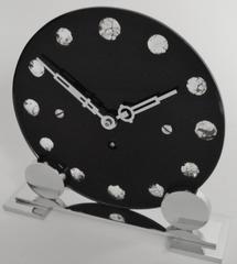 French Art Deco Chrome and Reverse Painted Mirror 8-Day Mantel Clock by Vedette