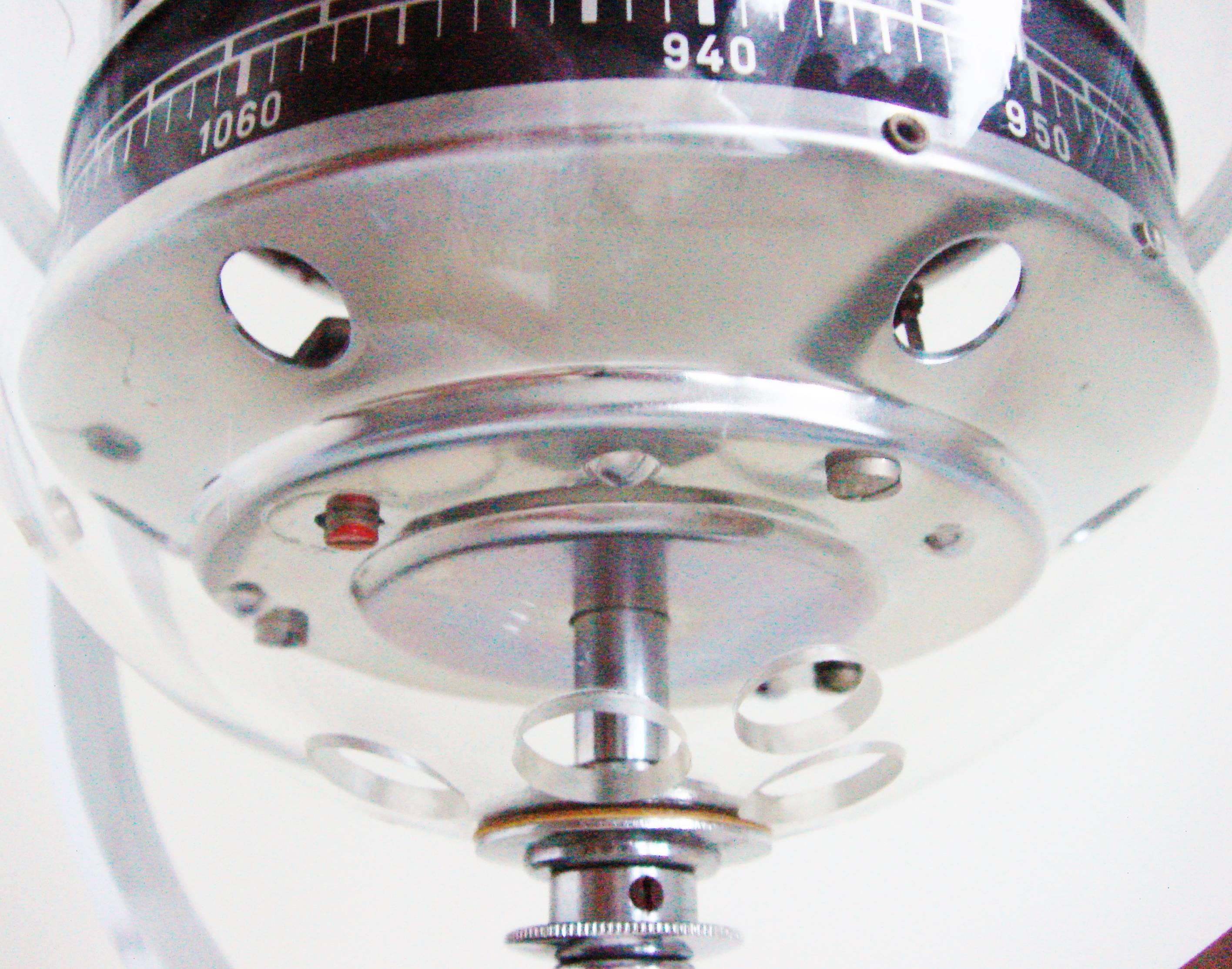 West German Space Age Chrome and Lucite Planet Desktop Weather Station by Huber 1