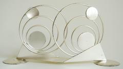 Two German Art Deco Silver Plated Brass Letter/Napkin Holders by WMF