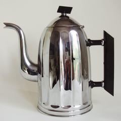 Iconic Belgian Art Deco Four-Piece Chrome & Black Bakelite Coffee Set, Demeyere