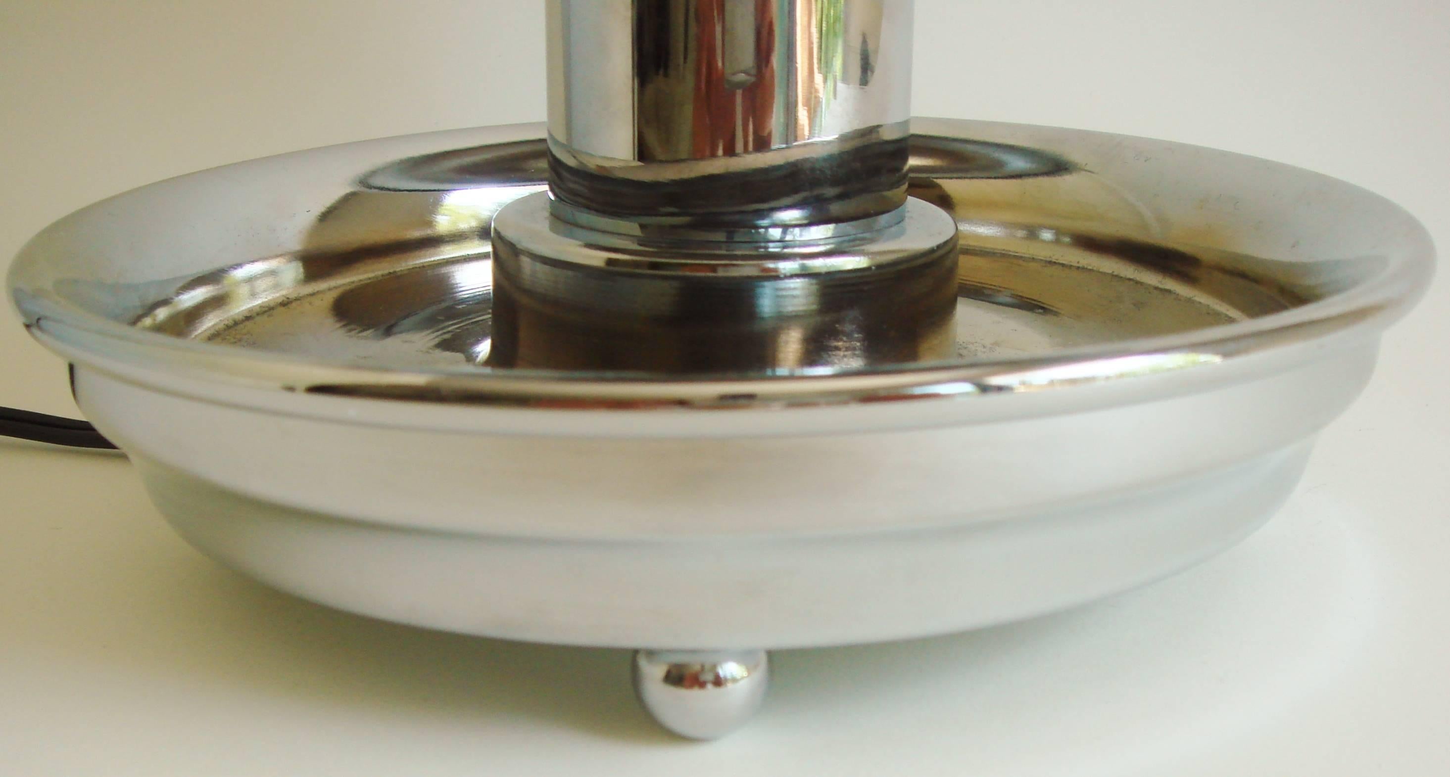 Mid-20th Century Rare American Art Deco Chrome Ocean Liner Bar/Railway Club Car Lamp/Ashtray For Sale