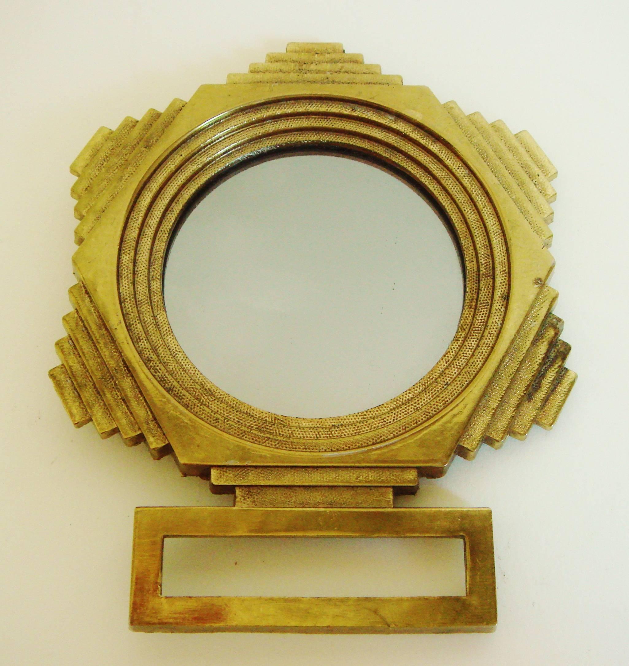 The mechanism for this rare pattern American Art Deco front door peep-hole was designed by the famed US Government Photographer, George W. Ackerman (1884-1962) and patented in 1930. The peephole frame on both sides of the door is in solid brass and
