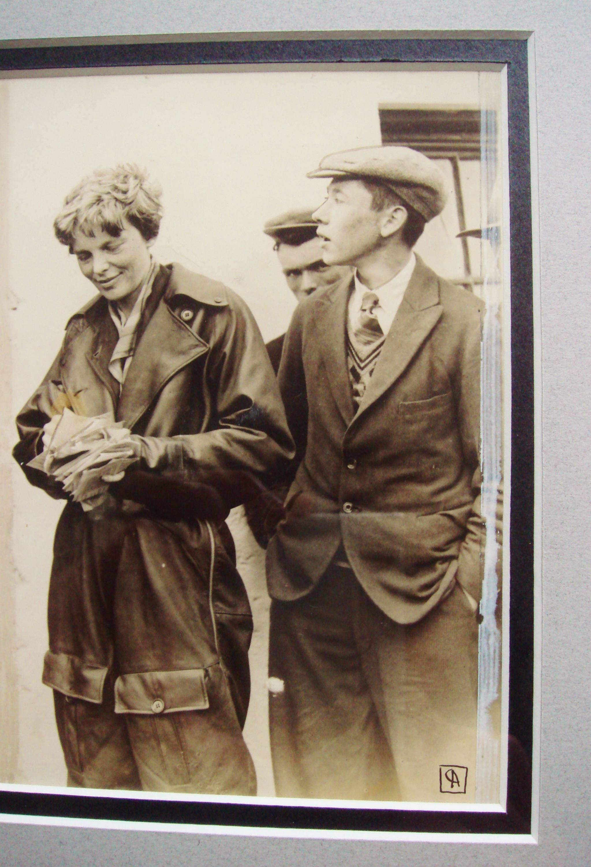 Art Deco Rare AP Photographic Print of Amelia Earhart in Northern Ireland May 20, 1932