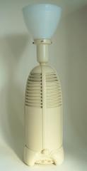 Canadian Art Deco Lumitone Ivory Painted Bakelite Lamp/Radio by Mitchell Mfg