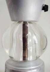 Pair of American Art Deco/Machine Age Aluminum and Glass Tabletop Torchieres