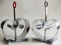 Pair of American Art Deco Chrome & Bakelite Revere Magazine Racks by Fred D.Farr