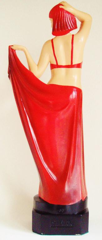 Magnificent Rare English Art Deco Polychrome Plaster Salome Figure by Leonardi at 1stDibs