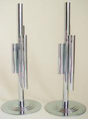 Pair of American Art Deco Chrome Four-Tube Budholders by Gerth & Gerth for Chase