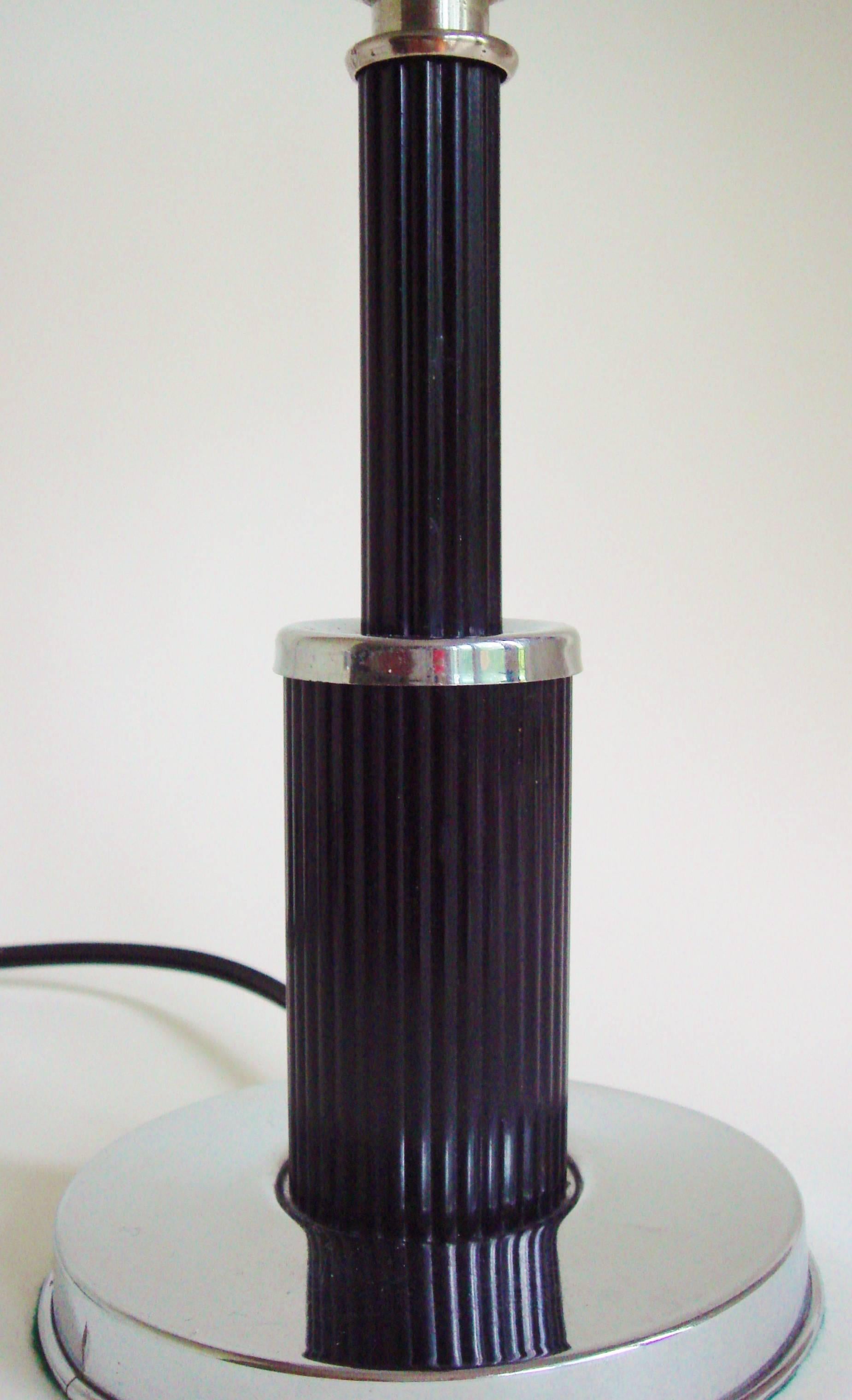 chrome art deco table lamp