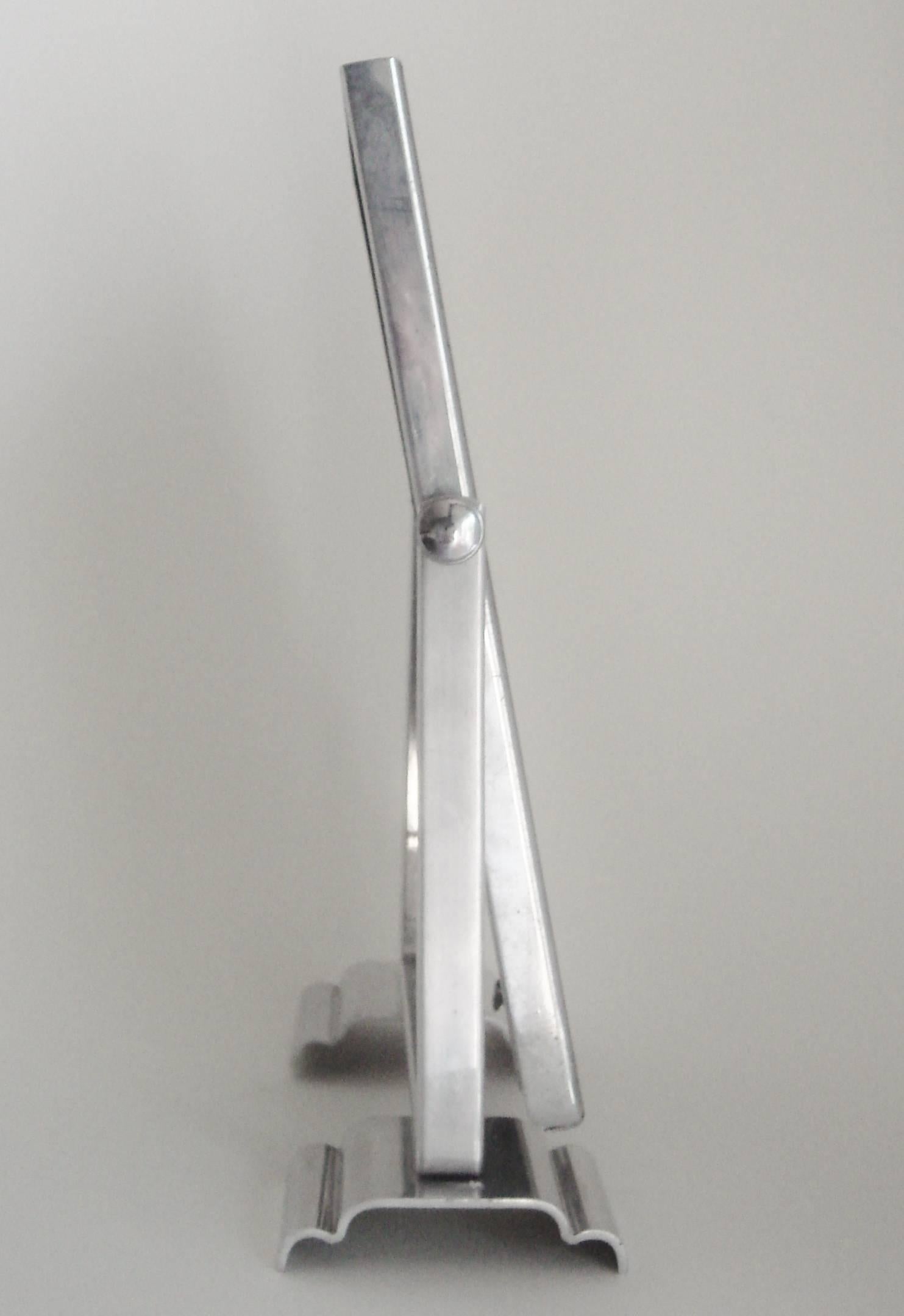 English Art Deco Aluminium and Chrome Adjustable Table Photo Frame at ...