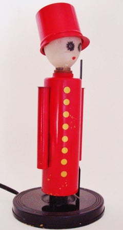 Iconic American Art Deco Chase the Colonel Nursery Lamp by Lurelle Guild