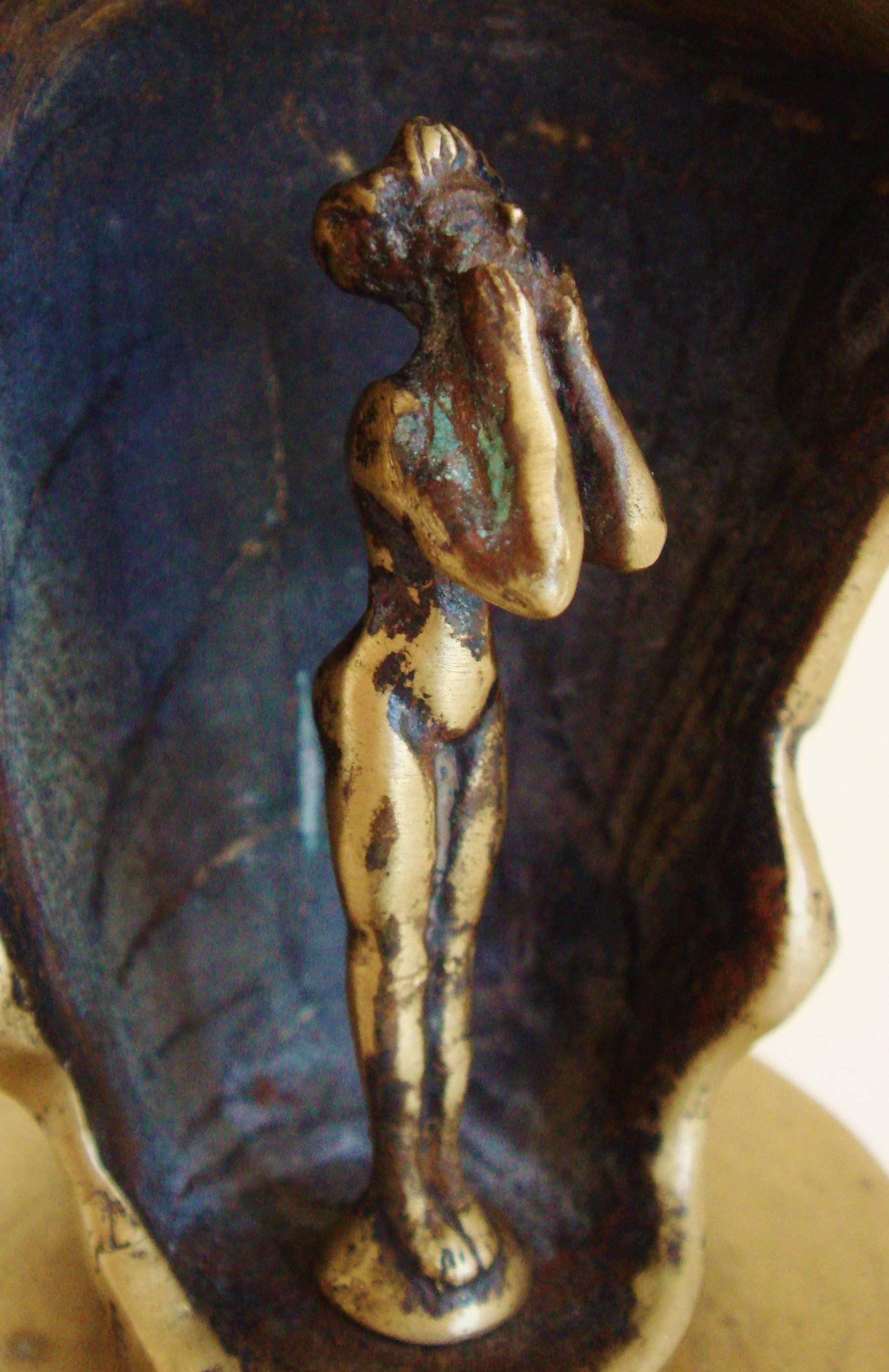 Cast French Art Deco Bronze Secret Erotic Mephistopheles Car Mascot/Hood Ornament