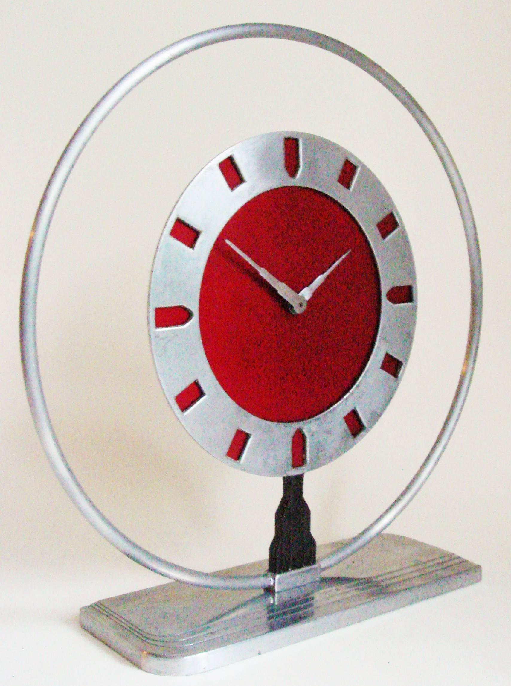 Rare Iconic American Art Deco All Aluminium Phantom Clock by Frank N. Mariani 2