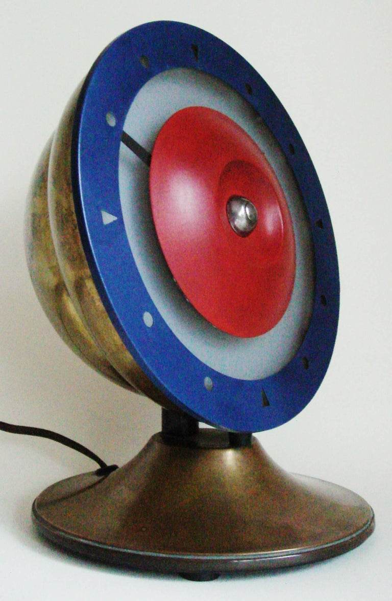 English Art Deco Brass R.A.F. Roundel or Target Illuminated Electric
