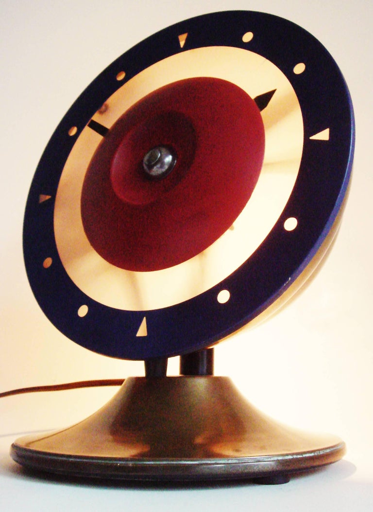 English Art Deco Brass R.A.F. Roundel or Target Illuminated Electric