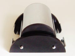 English Art Deco Chrome and Bakelite Tombola Cigarette Box/Dispenser by Talent