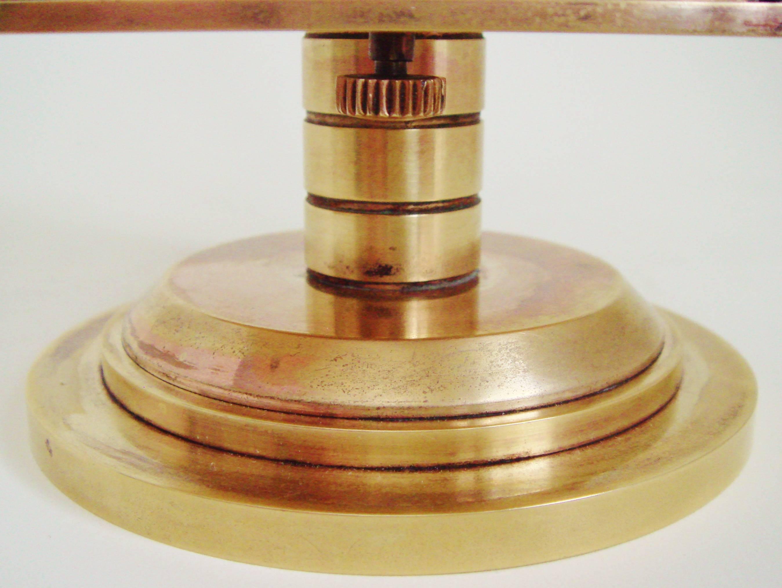 Mid-20th Century Rare Swiss Art Deco Rose Gilded Brass Angelus Meteo Desk Clock/Weather Station