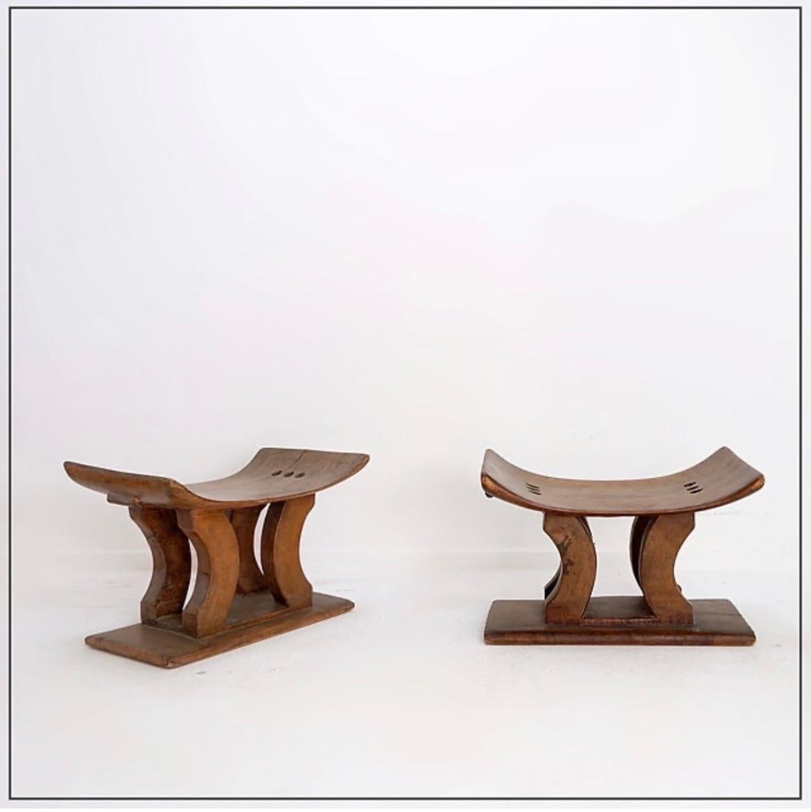 Pair of African Ashanti stools 3