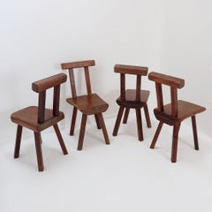 Set di 4 sedie in stile brutalista di Mobichalet, Belgio, anni ’50/’60