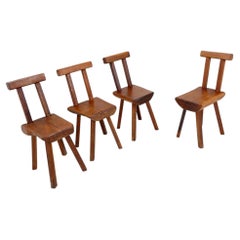 Set di 4 sedie in stile brutalista di Mobichalet, Belgio, anni ’50/’60