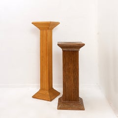 Pencil reed Pedestal Console Table in the manner of Vivai del Sud - 1970s