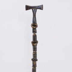 Vintage 1980s Brutalist Iron Sculpture with Pleated Design, 90cm