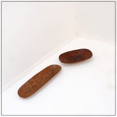 Set of two hand-carved wooden bowls, ethnic style - 20th (50'-70')