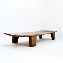 African Senufo Hand Carved Wood Bed - 1950s - Primitive style