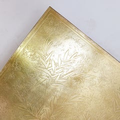 Christian Krekels style etched brass coffee table Belgium 1977