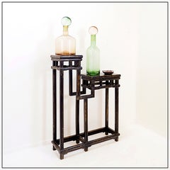Supporto o mensola a due ripiani per bonsai – stile asiatico, 1930 circa