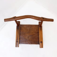 Silla tradicional africana «Baoulé» tallada a mano, década de 1920